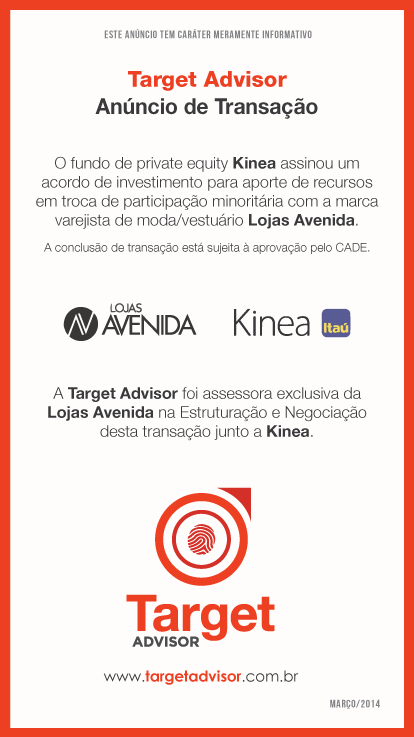 A Target Advisor™ foi Assessora Exclusiva da Lojas Avenida